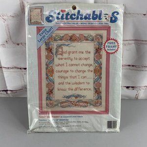 1992 Stitchables Serenity Prayer in Counted Cross Stitch Kit Vintage